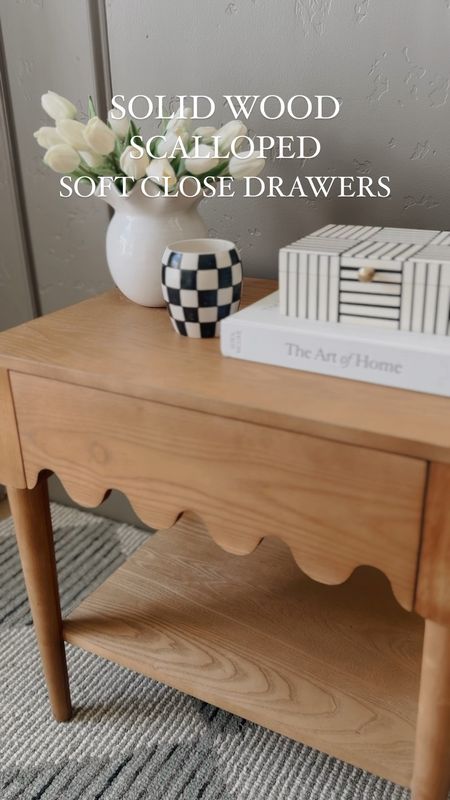 I can’t believe this scalloped nightstand is from Amazon! It’s wood + has soft close drawers! All of the decor and rug are from Amazon too’ 

#LTKSeasonal #LTKSaleAlert #LTKHome