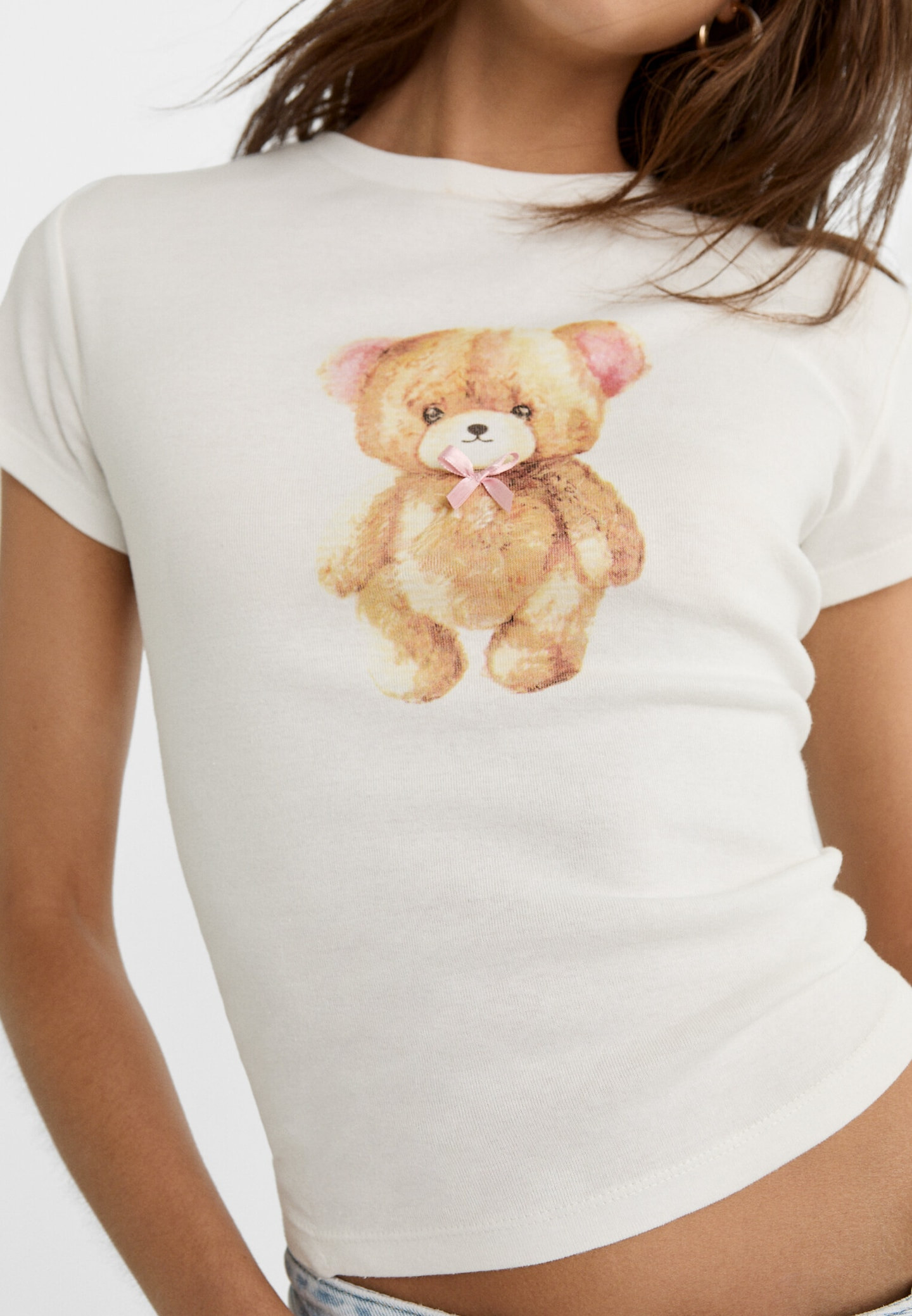 Tailored-T-Shirt mit Bär und Schleife - T-shirts für Damen | Stradivarius Deutschland | Stradivarius DE