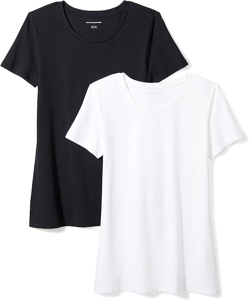 Women's 2-Pack Classic-Fit Short-Sleeve Crewneck T-Shirt | Amazon (US)