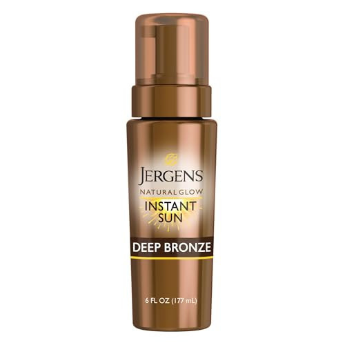 Jergens Natural Glow Instant Sun Body Mousse, Self Tanner for Deep Bronze Tan, Sunless Tanning Body Bronzer for Natural Looking Color Instantly, 6 Oz | Amazon (US)