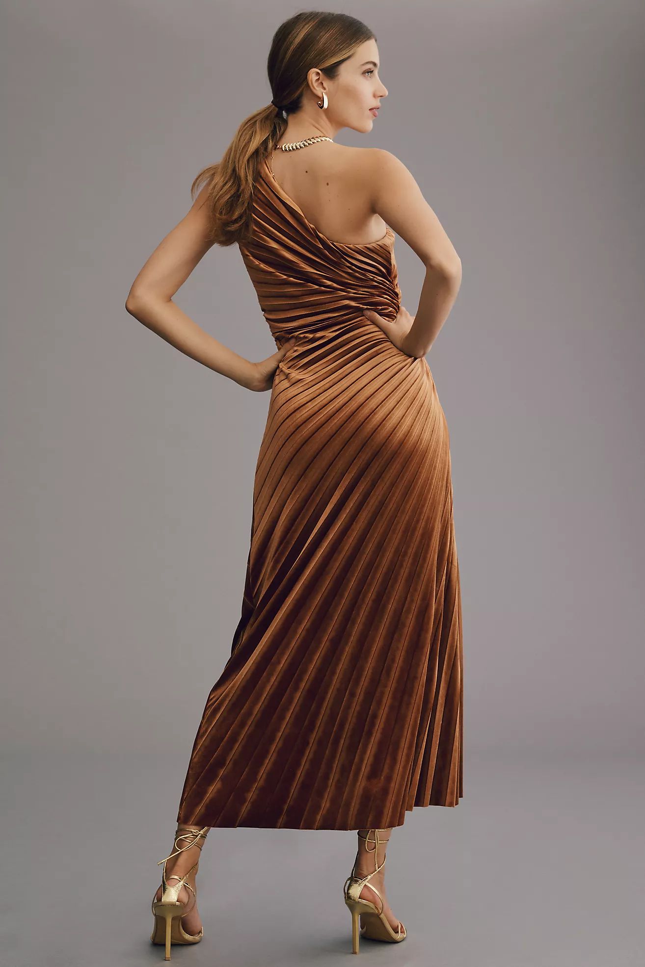 Delfi Collective Pleated One-Shoulder Sheath Dress | Anthropologie (US)