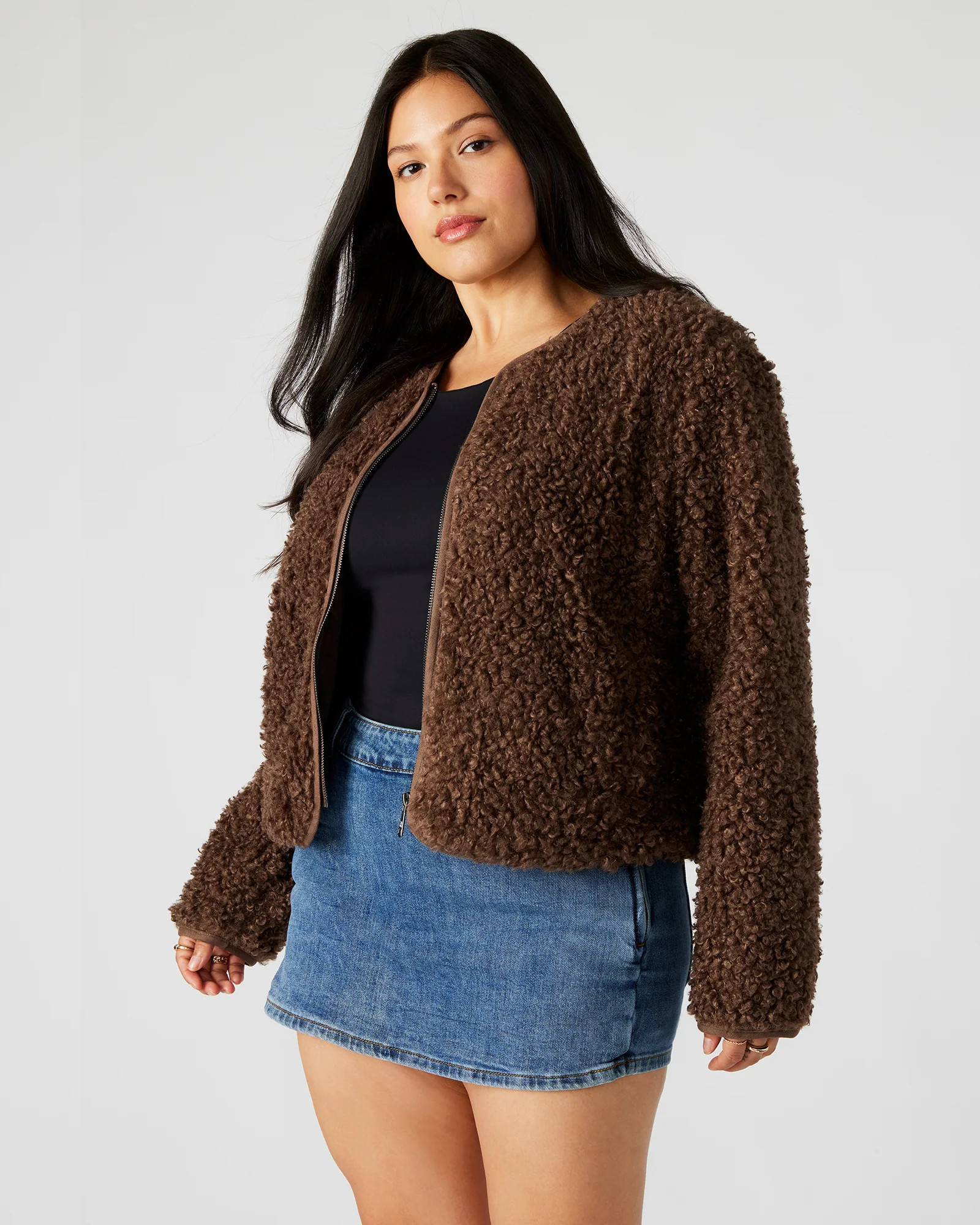 TEDDY JACKET BROWN | Steve Madden (US)