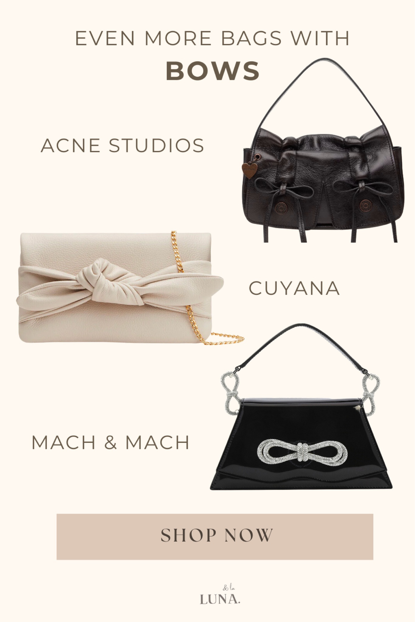 Another round of coquette girlie bags for the black and neutral handbag lovers! #coquette #bow

#LTKitbag #LTKSpringSale #LTKGiftGuide