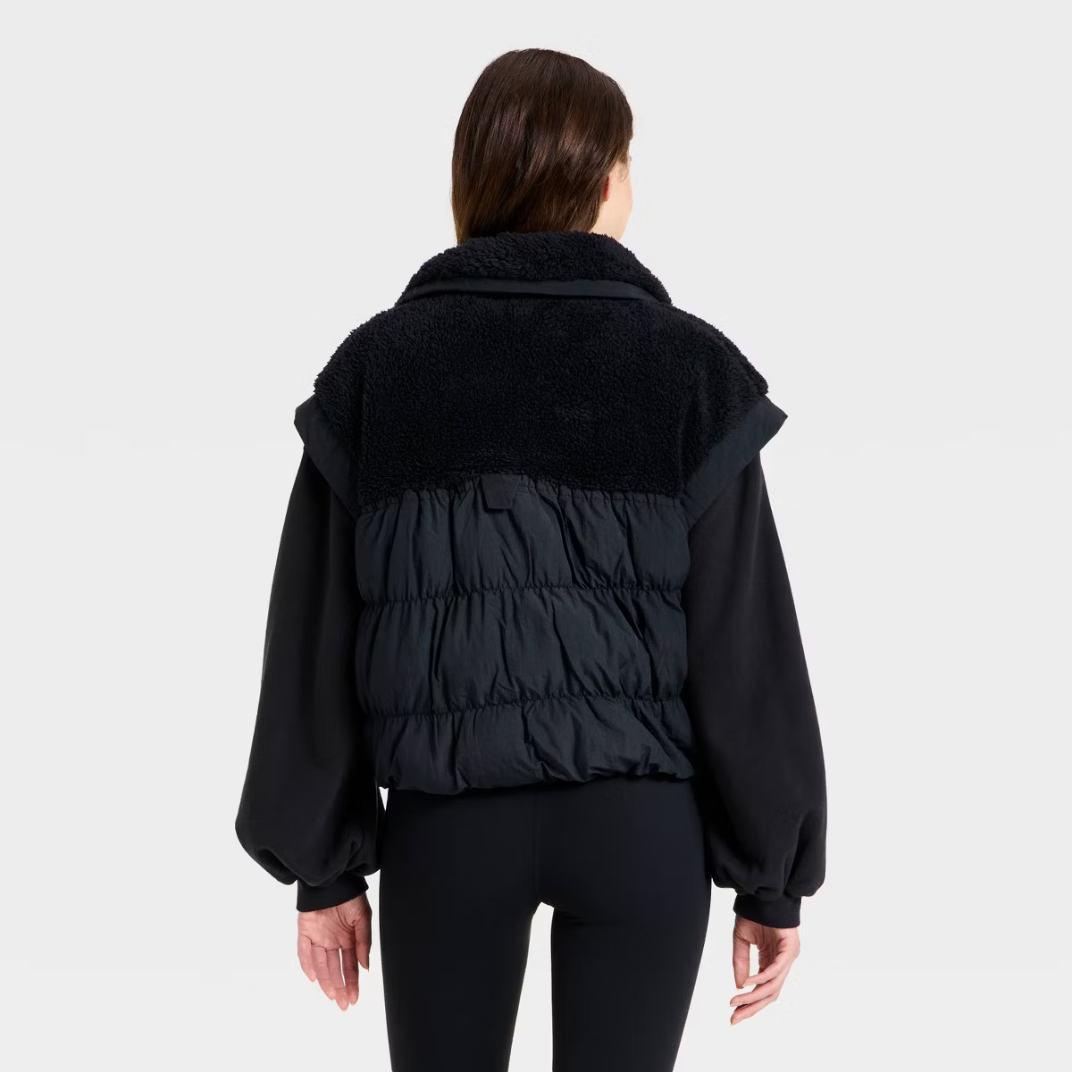Women's High Pile & Puffer Mix Vest - JoyLab™ | Target