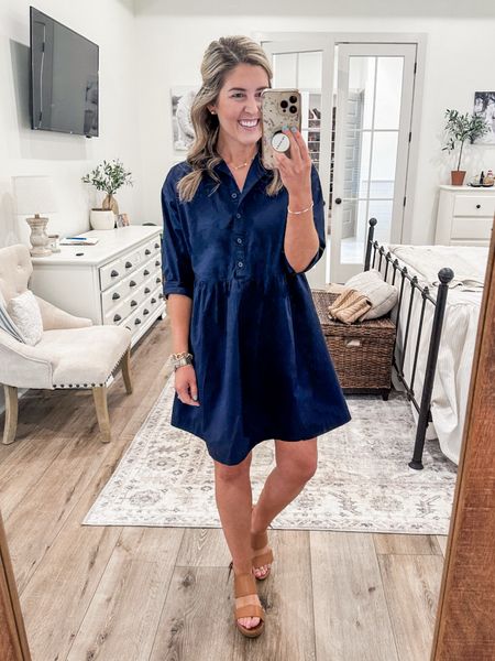 Monday Work Outfit✨ This shirt dress from Loft is the perfect little work dress and so comfortable! Currently 40% off 
Runs large, wearing xxsp (functional buttons)

Heels- size 6, go down 1/2 size 

Work dress, shirt dress, work outfit, business casual, spring dress, summer workwearr

#LTKsalealert #LTKworkwear #LTKSeasonal