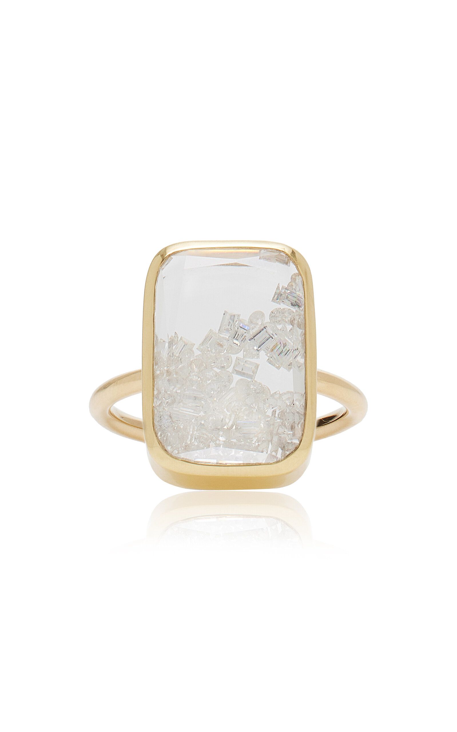 Moritz Glik - Kaleidoscope Shaker 18K Yellow Gold Diamond Ring - White - US 5.5 - Moda Operandi - Gifts For Her | Moda Operandi (Global)