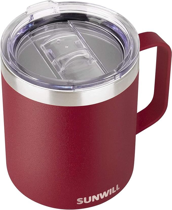 Amazon.com | SUNWILL 14 oz Coffee Mug, Vacuum Insulated Camping Mug with Lid, Double Wall Stainle... | Amazon (US)
