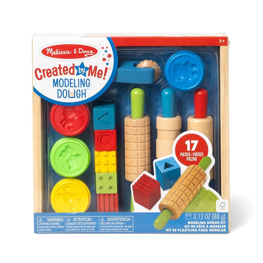 Melissa & Doug Shape, Model, and Mold Clay Activity Set - 4 Tubs of Modeling Dough and Tools | Amazon (US)