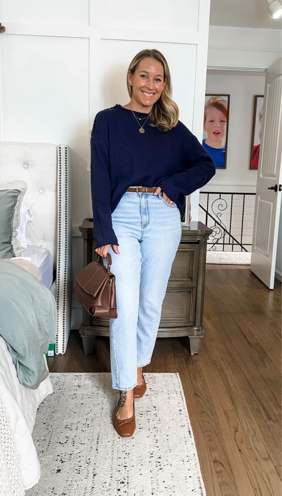 Obsessed with this one. Linked the exact items and then similar, real brands, look for leases etc. it’s all in here! I am in a large sweater for the extra slouchy look and tts 8 regular jeans. The sweater is not as soft as the real thing (also linked) so depending on what matters more to you, you have options! This bag is an all time fave and I’m wearing these shoes into the ground. Quite literally. 



#LTKootd #LTKOver40 #LTKFindsUnder50