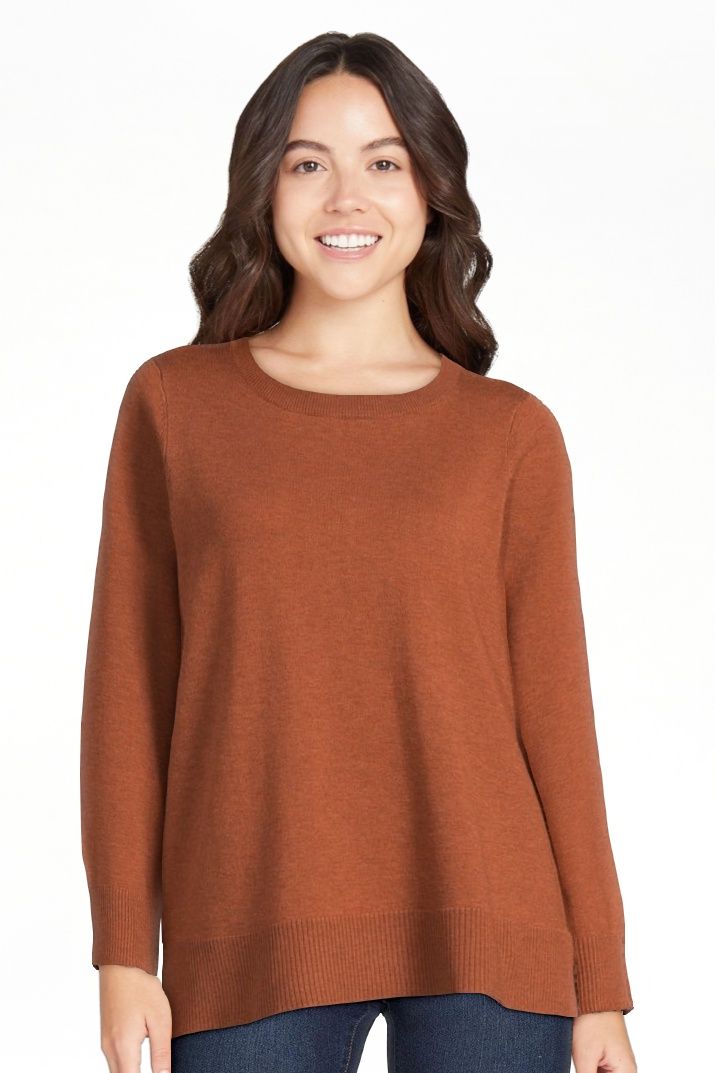 Time and Tru Women's Long Sleeve Light weight Pullover Crew Neck Sweater | Walmart (US)