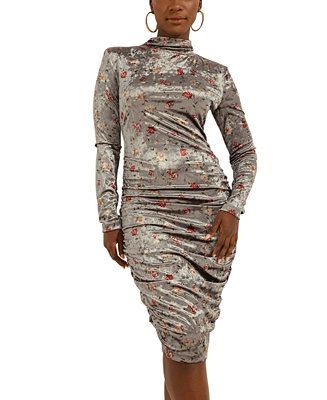 GUESS Printed Velour Sheath Dress & Reviews - Dresses - Women - Macy's | Macys (US)