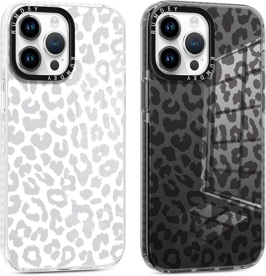 2 pack Cheetah Cases for iPhone 15 Pro Max Case 6.7 inch, Fashion Leopard Patterns Slim Clear Fun... | Amazon (US)