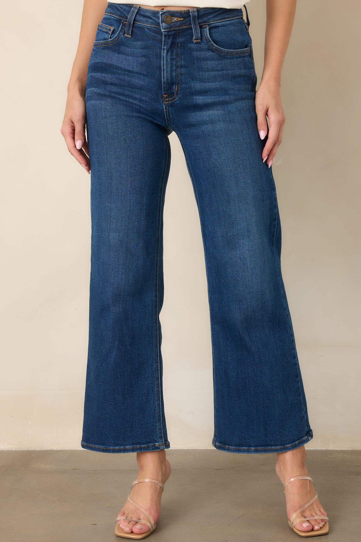 Always First Dark Wash Wide Leg Jeans 27 / Dark Wash | Red Dress