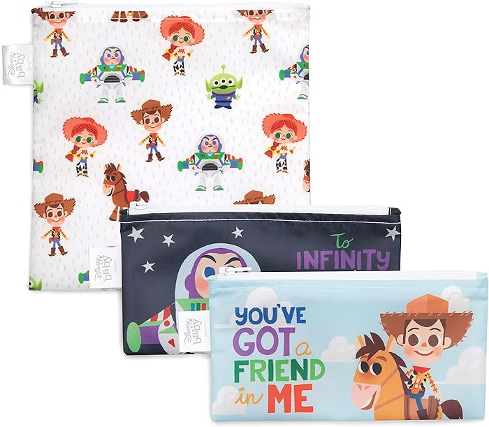 Bumkins Sandwich BagsSnack Bags, Disney Reusable, Washable, Food Safe, BPA Free, Toy Story, Pack ... | Amazon (US)
