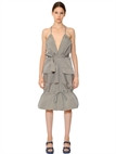 STRIPED TECHNO TAFFETA DRESS | Luisaviaroma