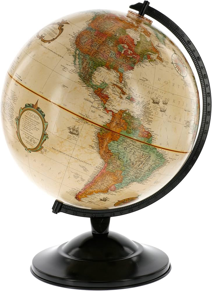 Globe With Antique Shading - Raised Relief Topographical Political Globe - 2018 Country Lines (12... | Amazon (US)