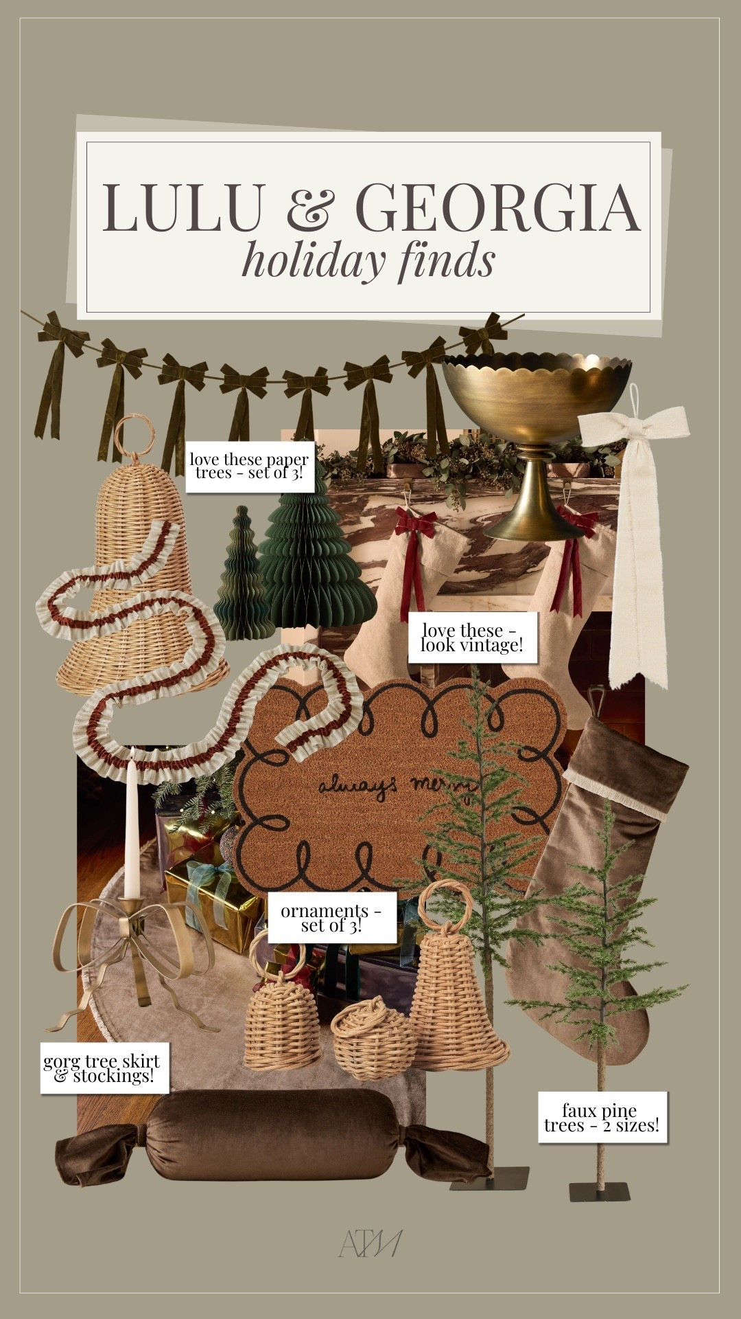 Lulu & Georgia holiday finds!

christmas decor, christmas finds, modern christmas decor, christmas ornaments, christmas bows, christmas trees 

#LTKHome #LTKSeasonal #LTKHoliday