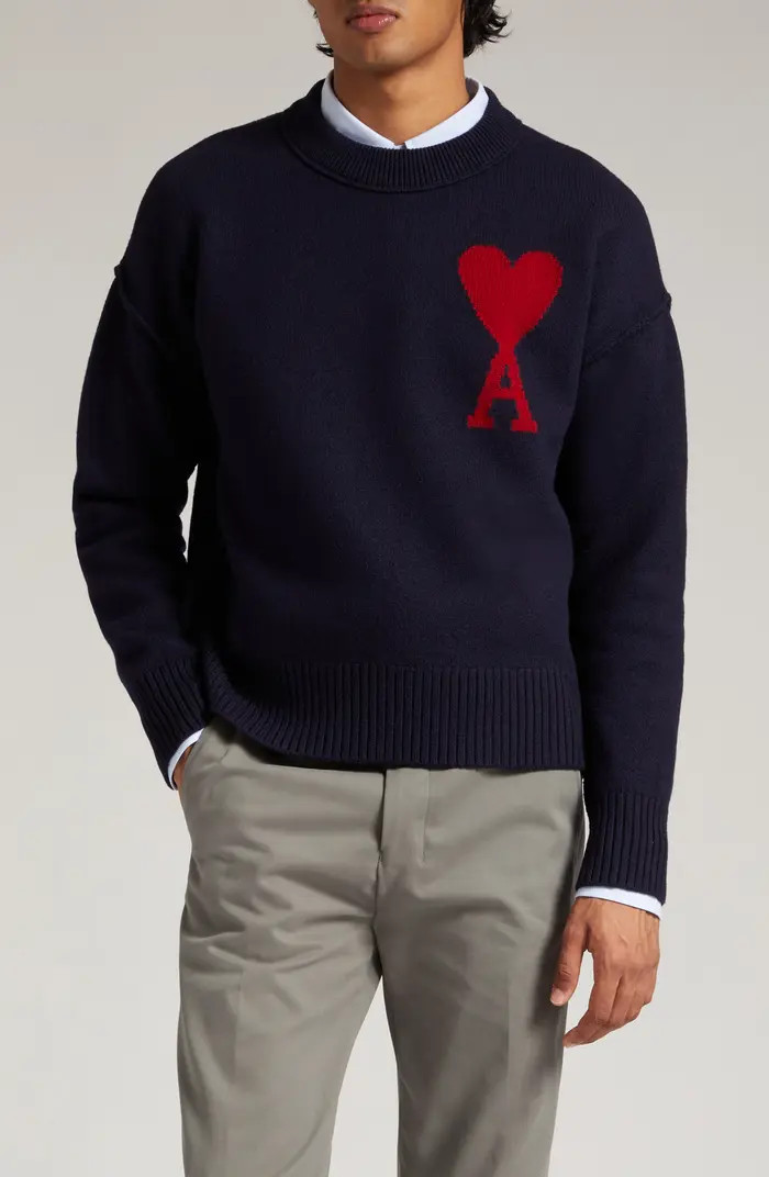 Ami de Coeur Monogram Wool Sweater | Nordstrom
