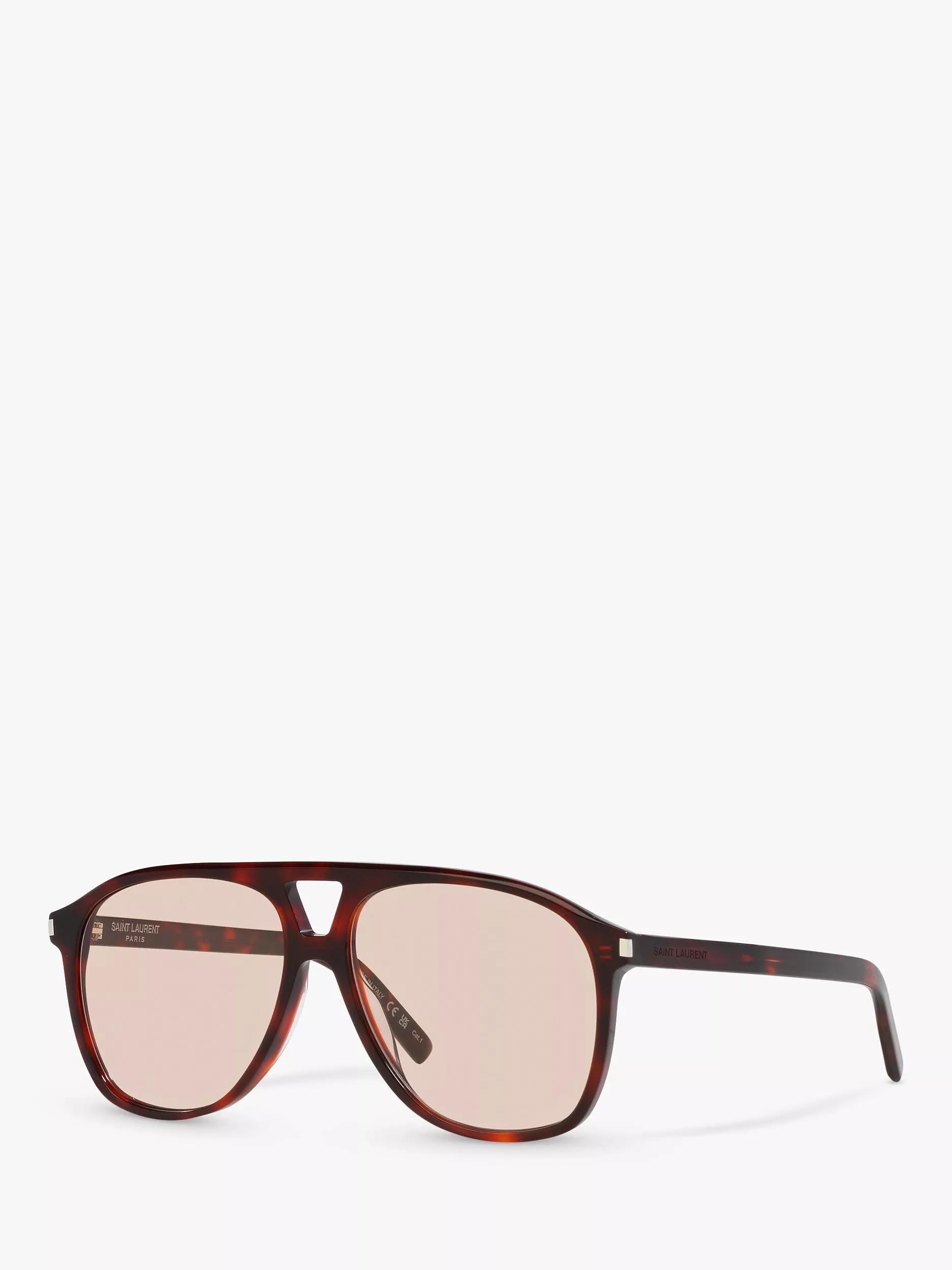 Yves Saint Laurent YS000473 Men's Dune Aviator Sunglasses, Tortoise | John Lewis (UK)