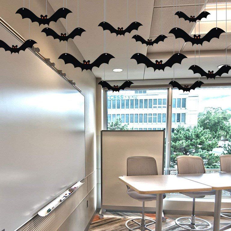 Scary Bats Hanging Halloween Decorations Set, Halloween Hanging Yard Decor, Set of 12 | Walmart (US)