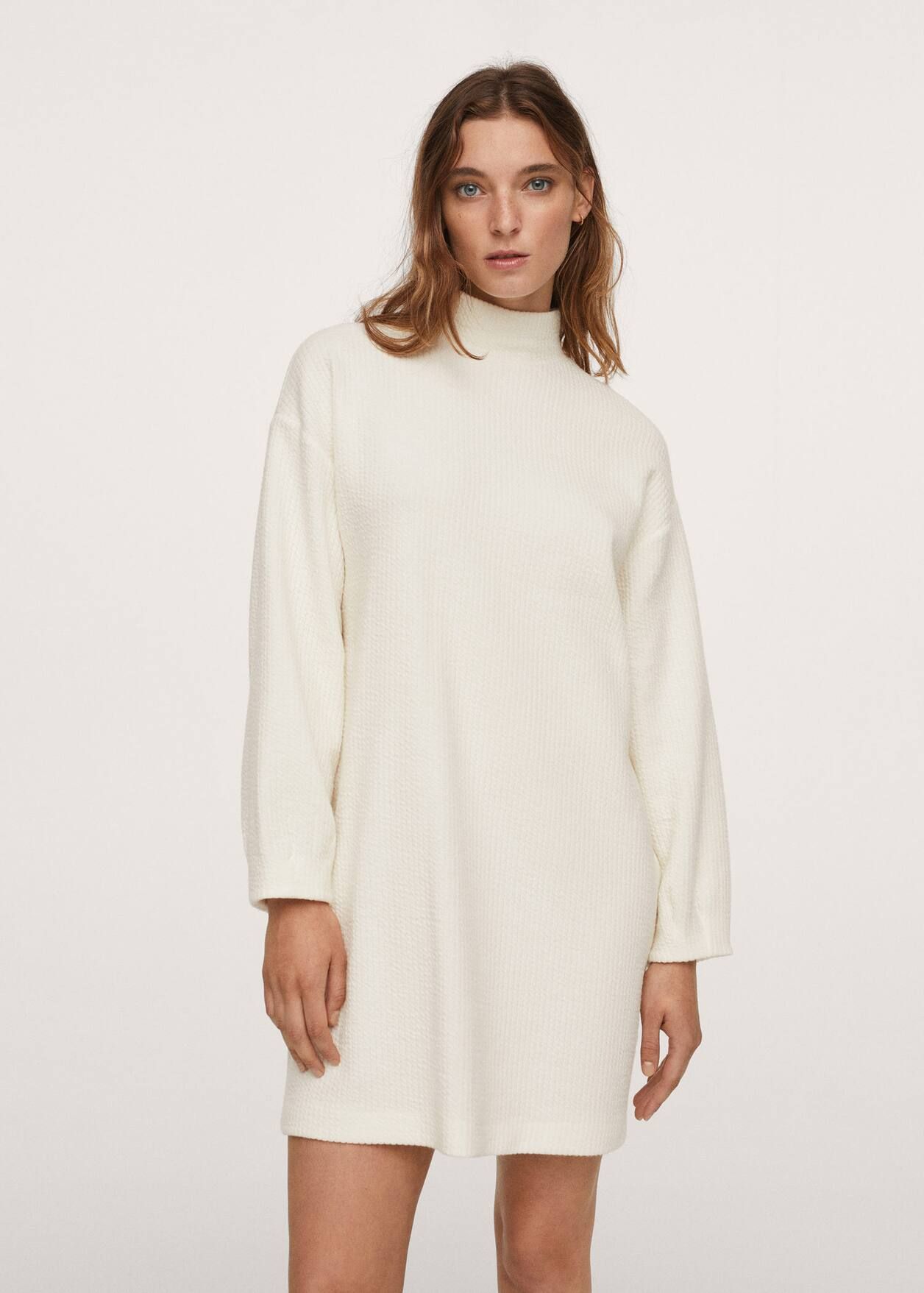 Knit cotton-blend dress | MANGO (US)