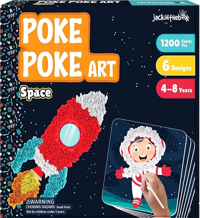 jackinthebox Poke Poke Art for Kids – Space Theme, Mess-Free Fabric Art and Craft, Flower Press... | Amazon (US)