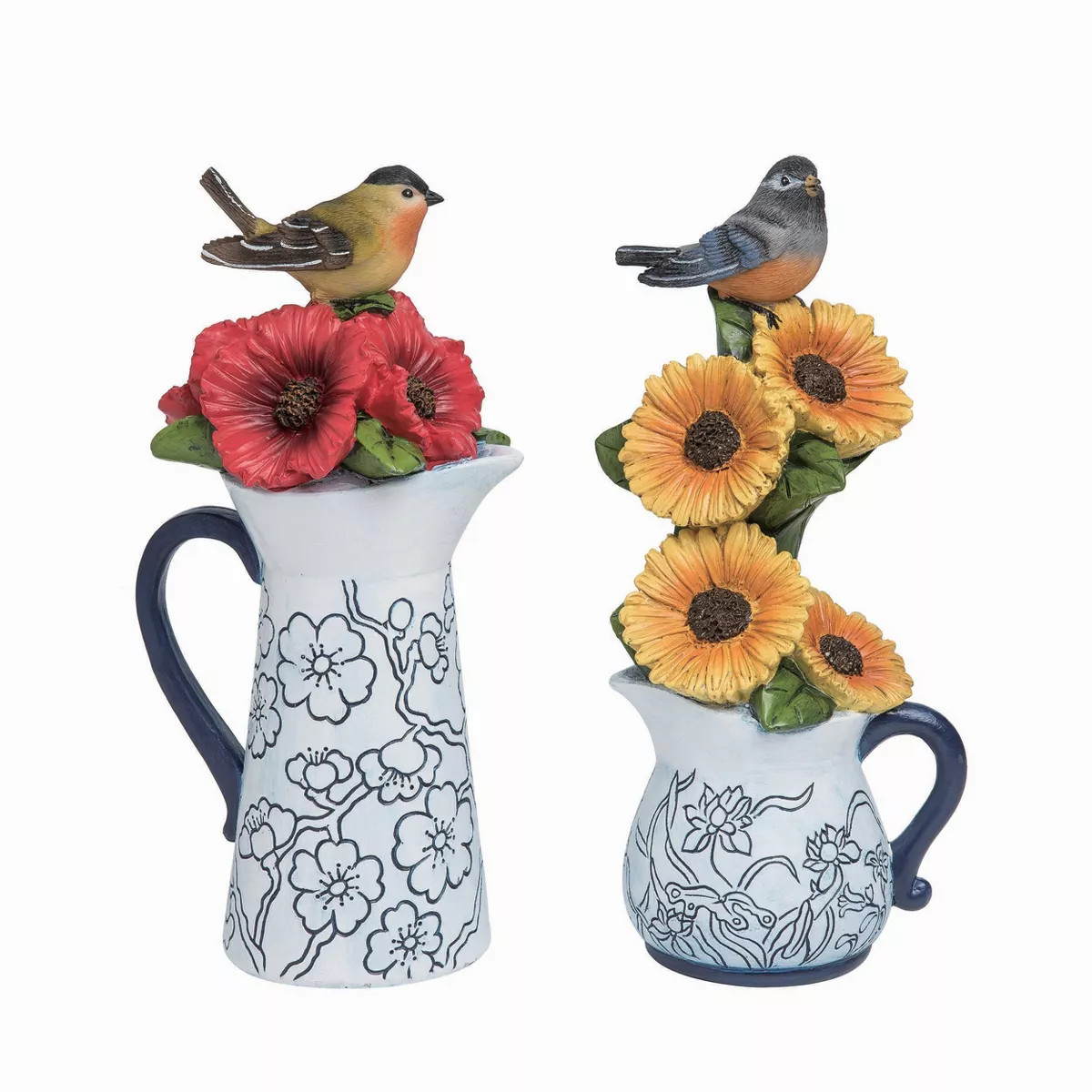 Transpac Resin Pitcher w/Bird Decor Set of 2 Spring Home Decorations | Target