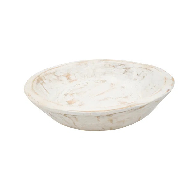 Jeremie Painted Round Rustic Wooden Dough Decorative Bowl | Wayfair Professional