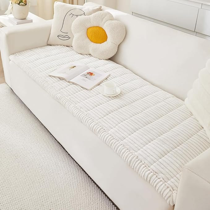 Couch Cover for Dogs Washable, Fuzzy Pet Couch Covers for 2 Cushion Sofa Pet Friendly, Non Slip S... | Amazon (US)