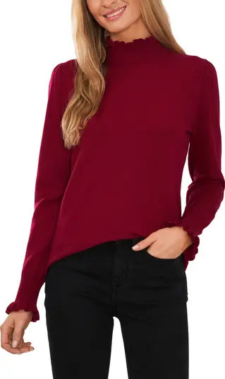 CeCe Ruffle Mock Neck Sweater | Nordstrom | Nordstrom