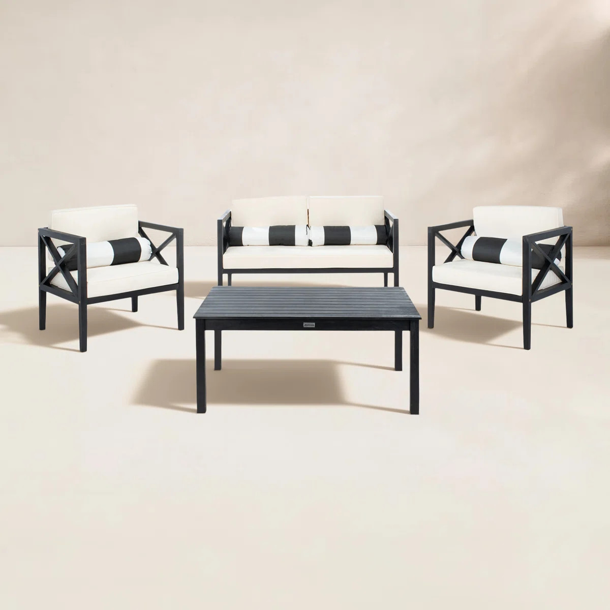 Mondovi Eucalyptus 4 - Person Patio Conversation Set with Cushions | Wayfair North America