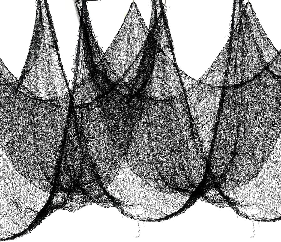 Nirohee 5 Pack Halloween Spider Web Black Creepy Cloth,Spooky Fabric Cloth Halloween Decorations ... | Amazon (US)
