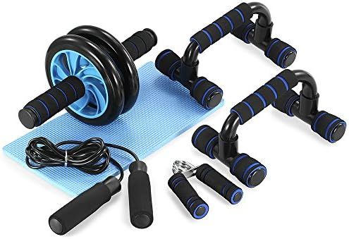TOMSHOO AB Wheel Roller Kit with Push-Up Bar, Knee Mat, Jump Rope and Hand Gripper - Home Gym Workou | Amazon (US)