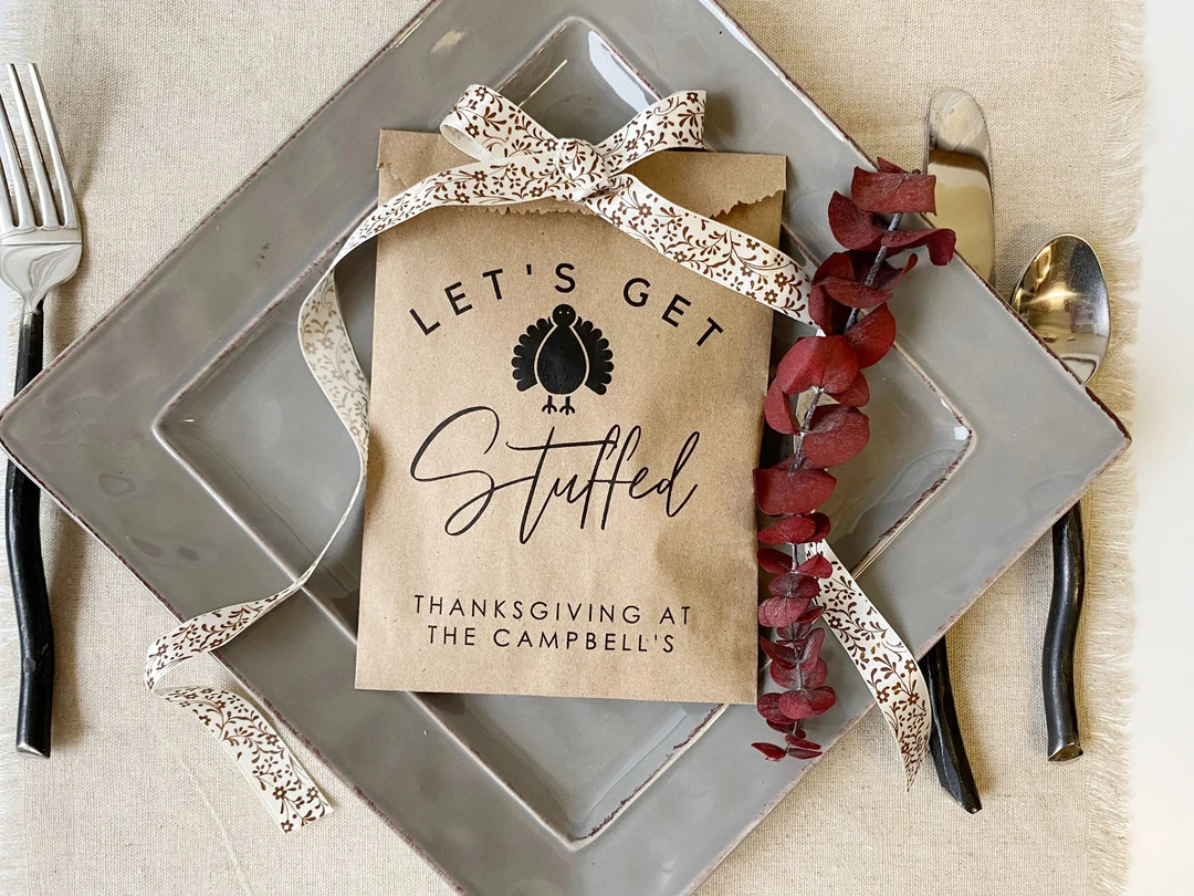 Thanksgiving Treat Bags, Fall Utensils Bags, Festive Party Favors, Goodie Bags, Dessert Bar, Than... | Etsy (US)