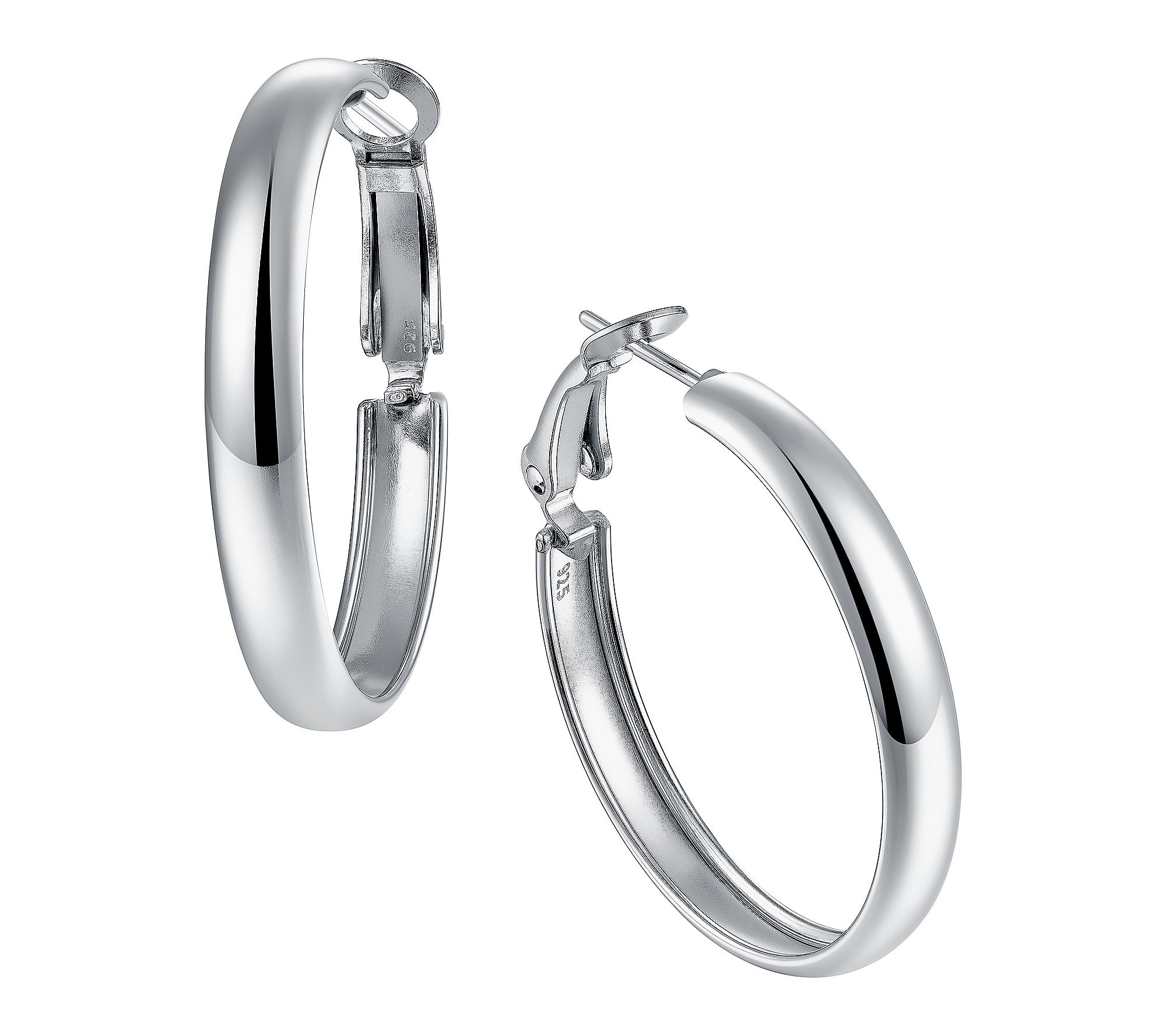 Silver Style 1" Hoop Earrings, Sterling Silver | QVC