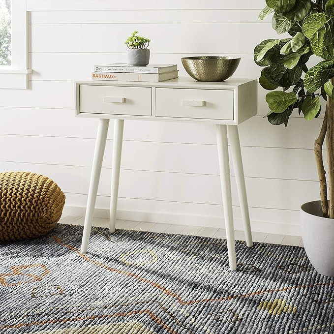 Safavieh Home Dean Mid-Century Modern Antique White 2-drawer Console | Amazon (US)