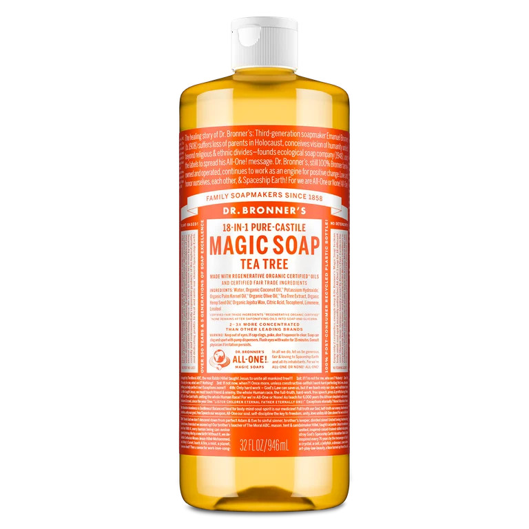 Dr. Bronner's Magic Soap - Tea Tree - Pure-Castile Liquid Soap - 32 oz – for face, body wash, h... | Walmart (US)