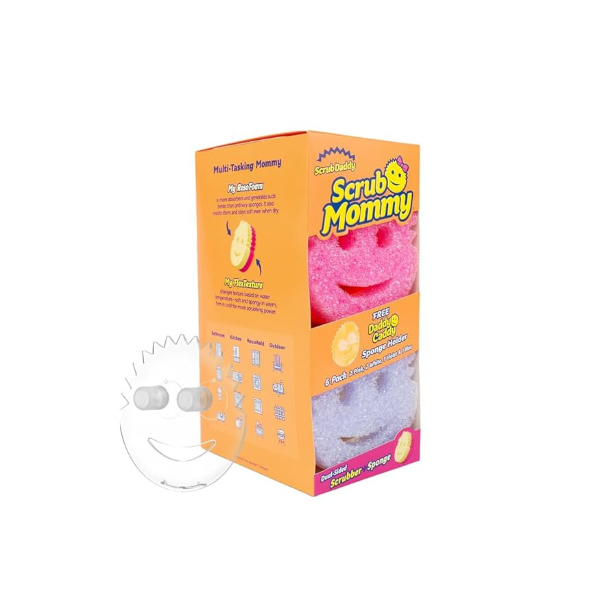 Scrub Daddy 6 Scrub Mommy Kitchen Sponges & 1 Daddy Caddy Sponge Holder - Scratch-Free for Dishes... | Amazon (US)