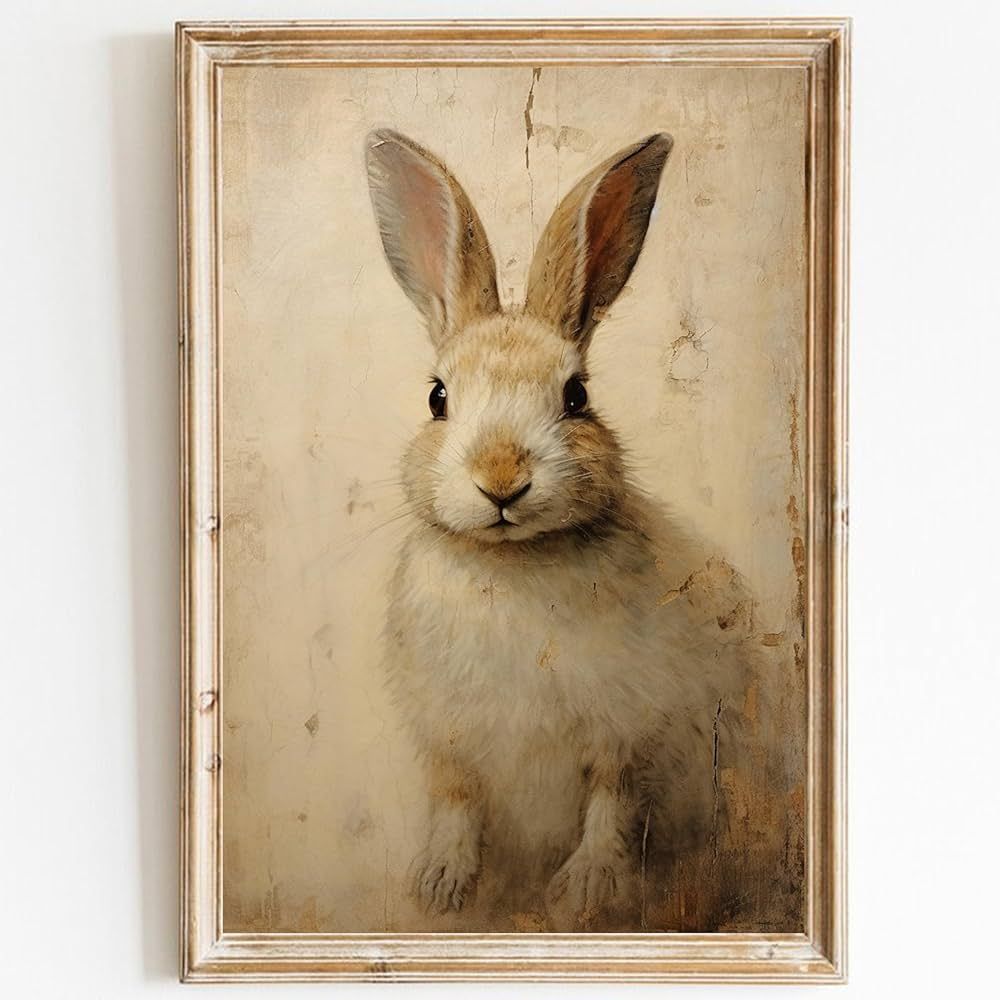 Bunny Rabbit Canvas Wall Art Vintage Rabbit Pictures Cute Animal Paintings Forest Animal Canvas A... | Amazon (US)