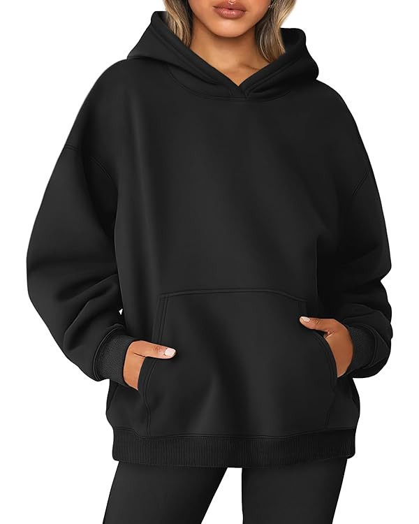 Jhsnjnr Womens Plain Pullover Sweatshirts Long Sleeve Oversized Sweater with Pocket Fleece Lined ... | Amazon (CA)