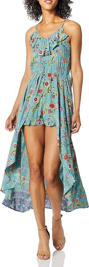 Angie Women's Maxi Romper with Ruffle Neckline | Amazon (US)