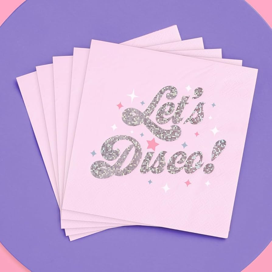 xo, Fetti Let's Disco Napkins - 3-ply, 25 pcs | Bachelorette Party Decorations, Last Disco Bach, ... | Amazon (US)