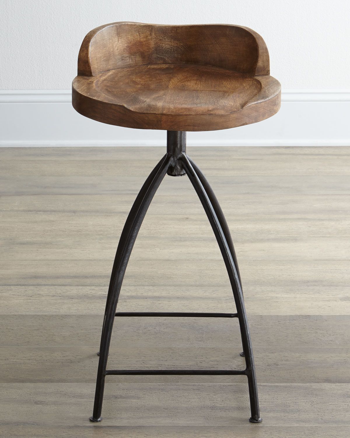 Wood Swivel Counter Stool, Brown - Arteriors | Neiman Marcus