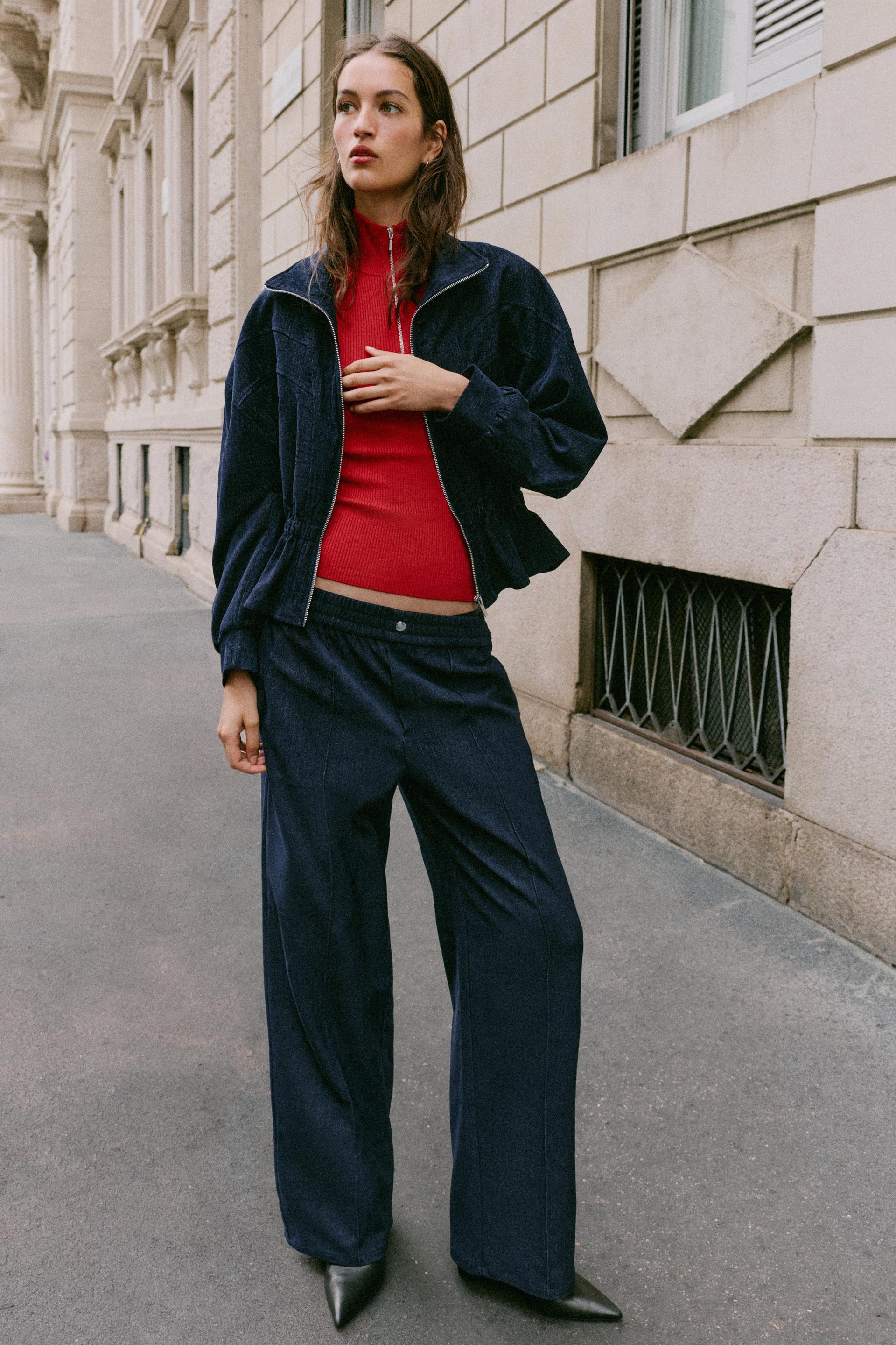 ELASTIC WAISTBAND PEPLUM JACKET | Zara US
