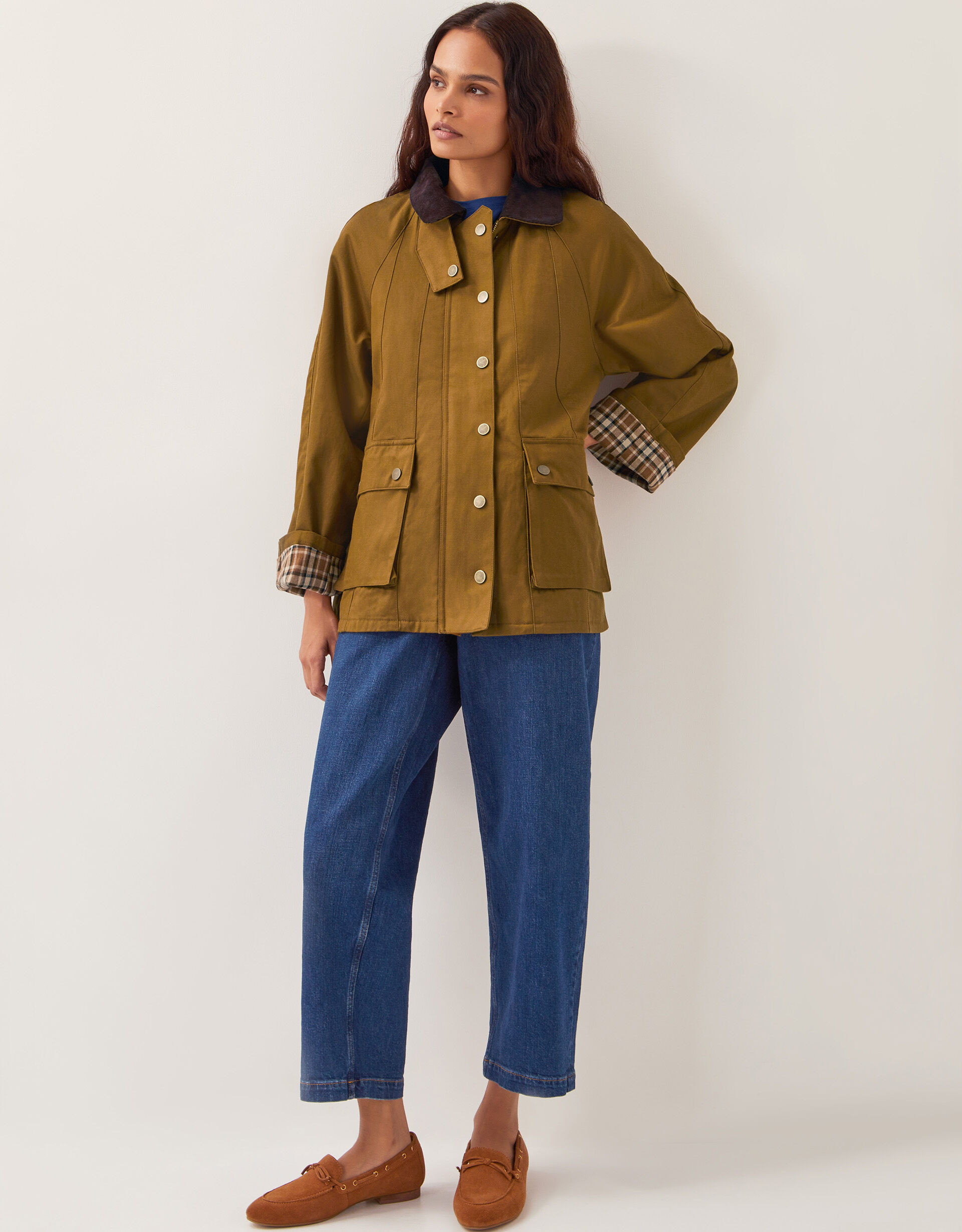 Rosie Corduroy Collar Barn Jacket Gold | Monsoon (UK)