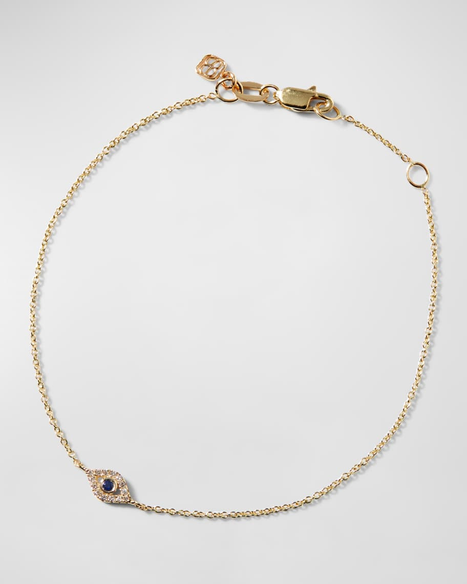Sydney Evan Small Sapphire & Diamond Evil Eye Bracelet | Neiman Marcus