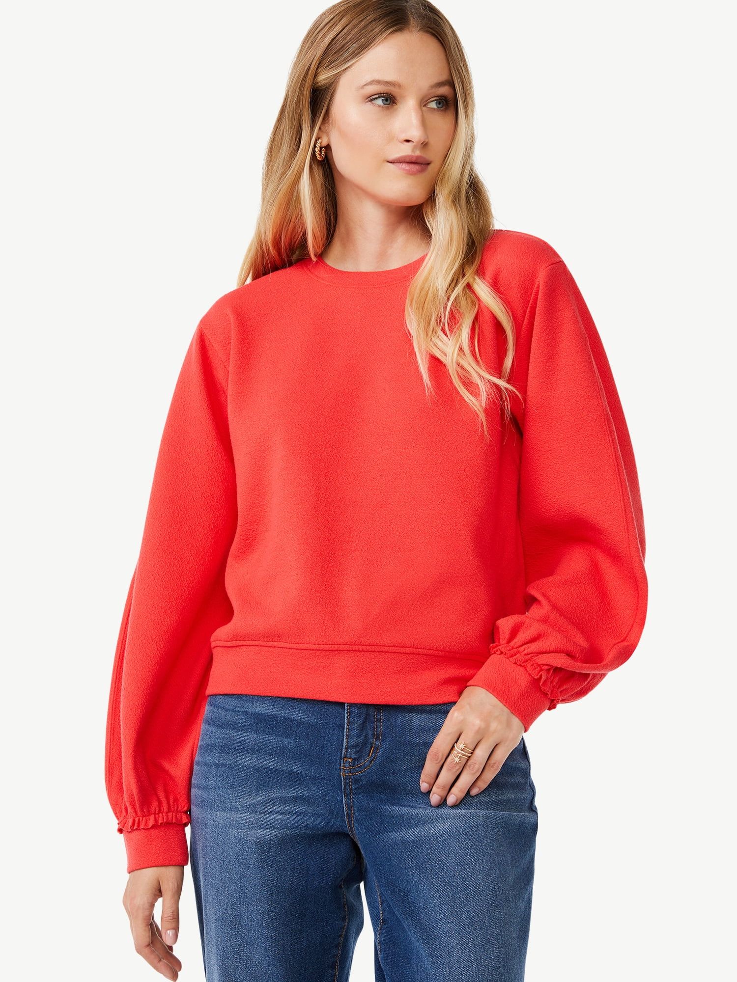 Scoop Women's Long Balloon Sleeve Sweatshirt | Walmart (US)