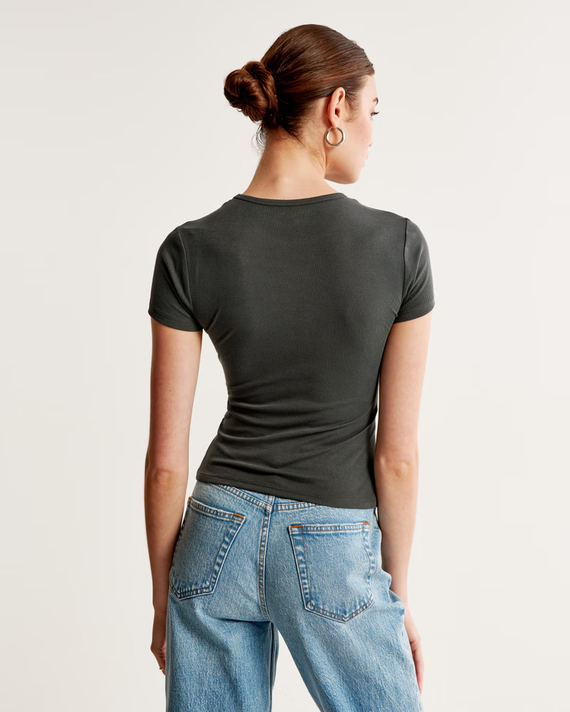 Sandwash Rib Tuckable Baby Tee | Abercrombie & Fitch (US)