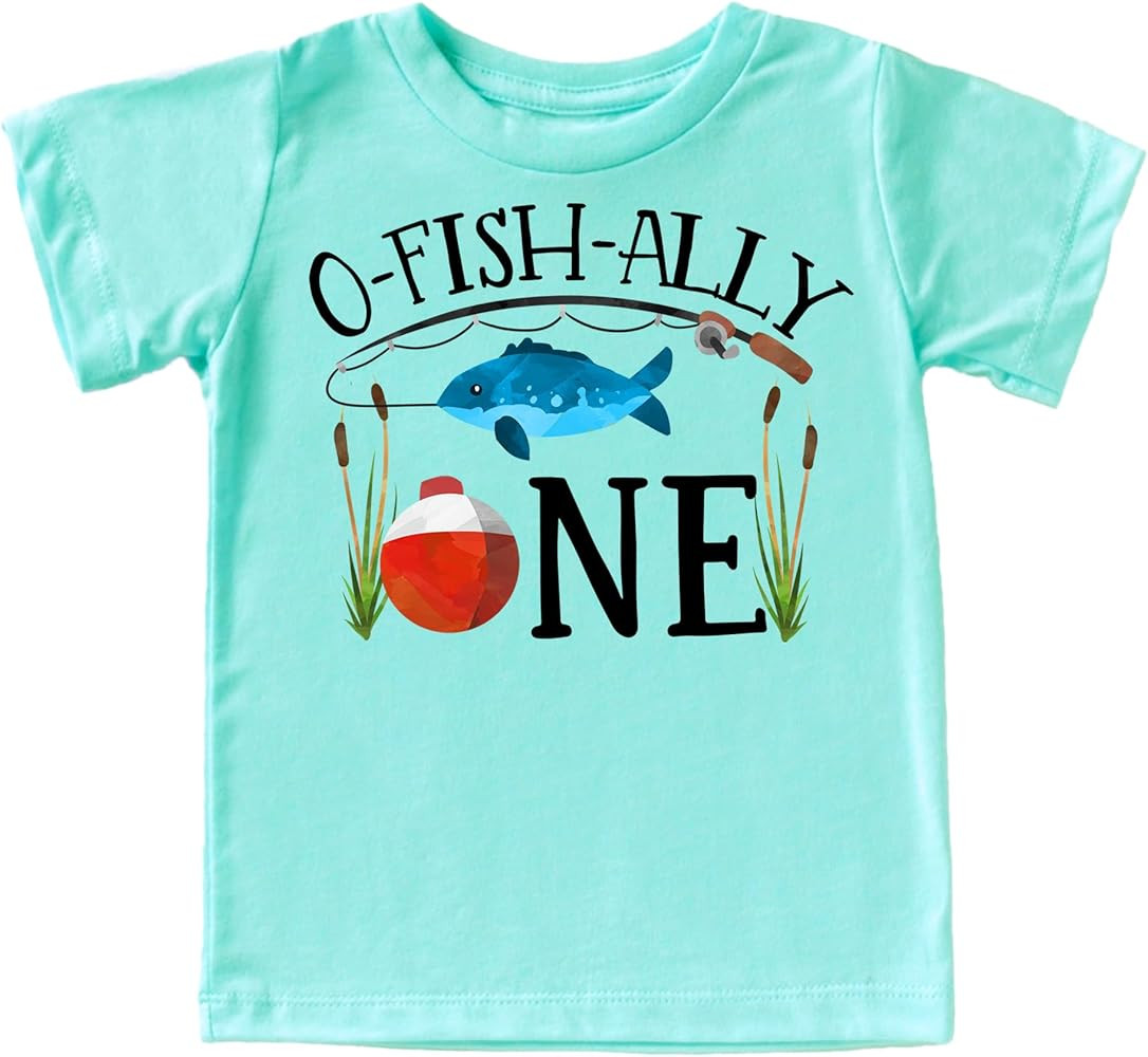 Olive Loves Apple O-Fishally One 1st Birthday Outfit for Baby Boys Fishing Outdoors Shirt for Fir... | Amazon (US)
