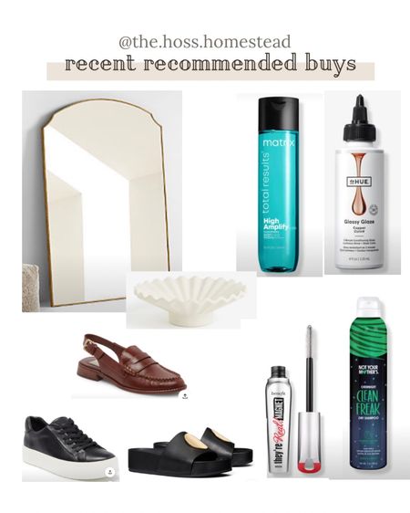 My recent buys: 
- statement mirror for the den 
- pretty fluted stoneware bowl
- favorite hair care products 
- lashes for days 
- shoes, shoes, shoes 

I’m most excited about that mirror and those slingback loafers 

#LTKSeasonal #LTKfindsunder100 #LTKhome